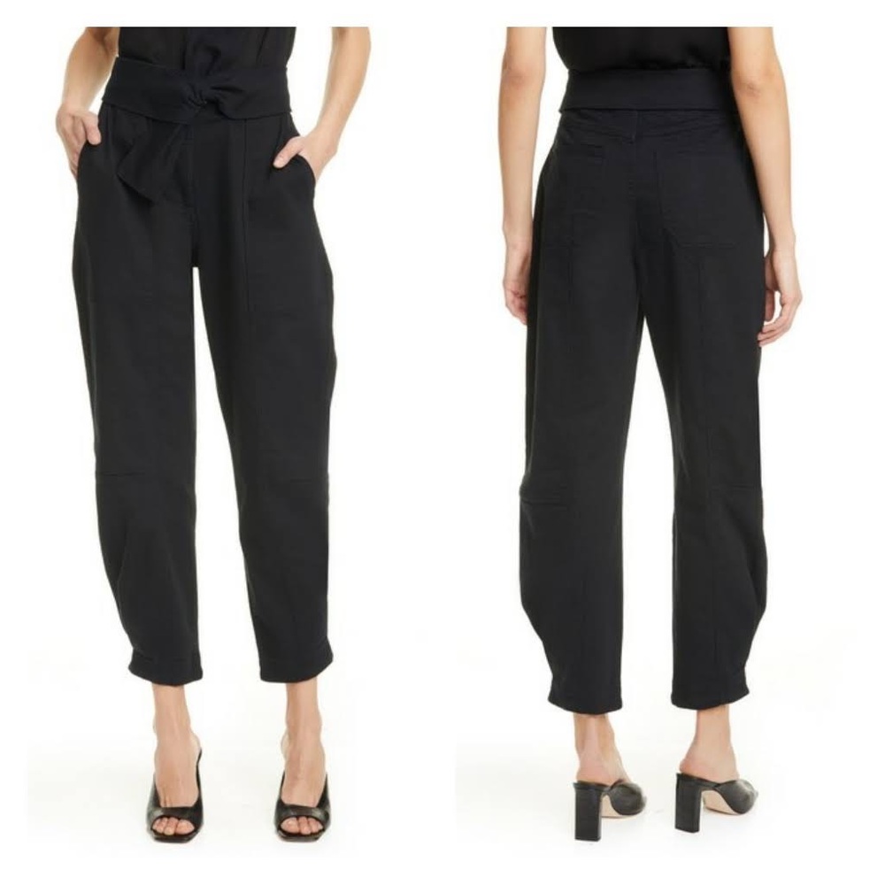 Ulla Johnson Solid Black Storm Tie Waist Jeans